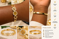 Gold Stainless Steel Crystal Circle Bracelet