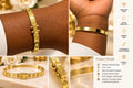 Gold Stainless Steel Logo Bangle Bracelet