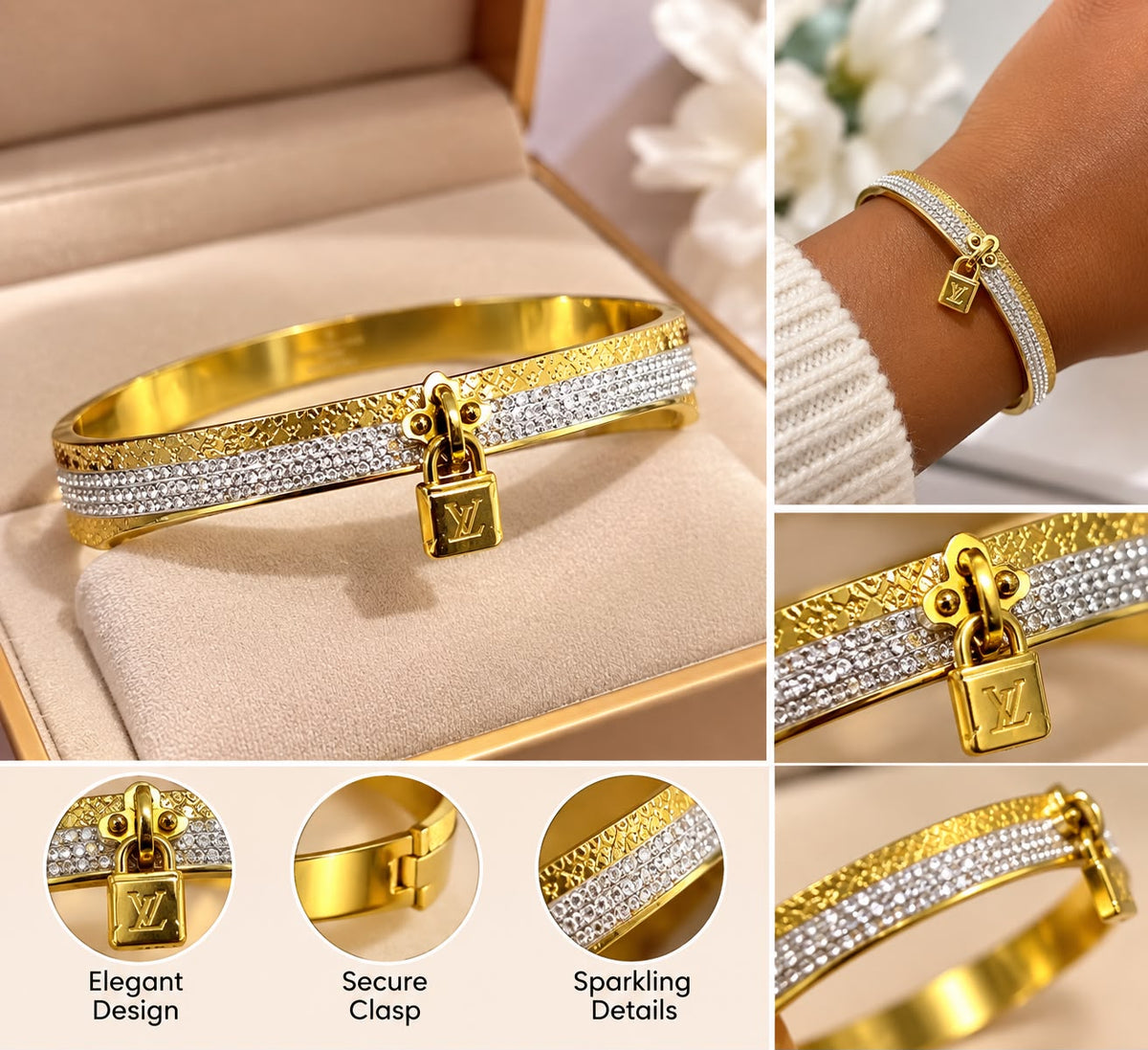 Gold & Silver Crystal Brascelet