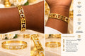 Gold Stainless Steel  Crystal Brangle Bracelet