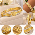 Golden Crystal Medallion Bangle