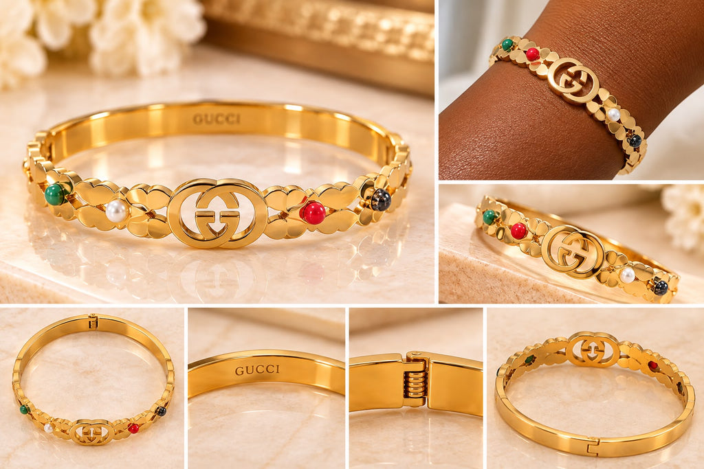 Elegant Floral Bangle Bracelet