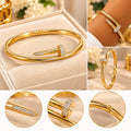 Gold Nail Crystal Cuff Bracelet