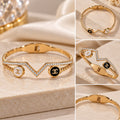 Elegant Gold-Tone Crystal Bangle Bracelet