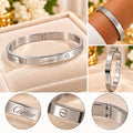 Silver Love Bangle Bracelet-Elegant Stailess Steel